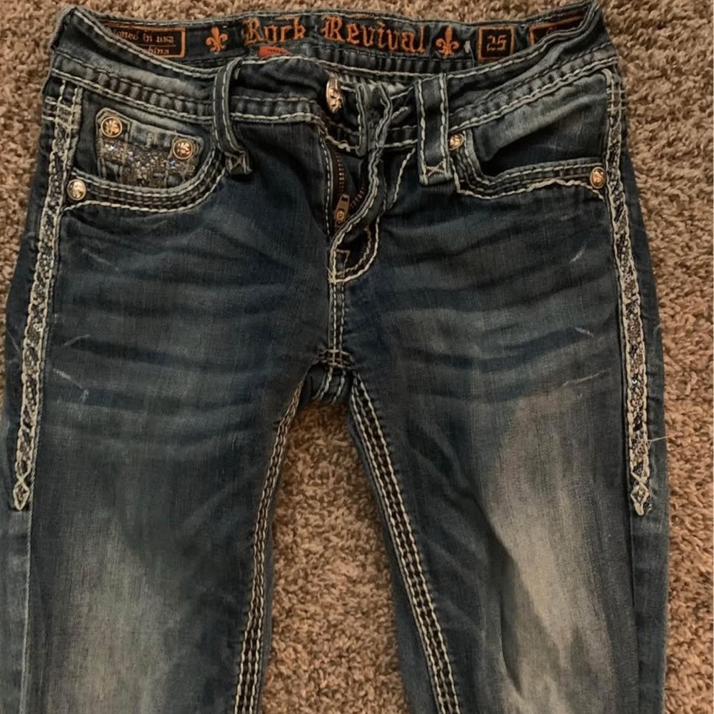 Rock Revival Women's Distressed Blue Easy Boot Jeans